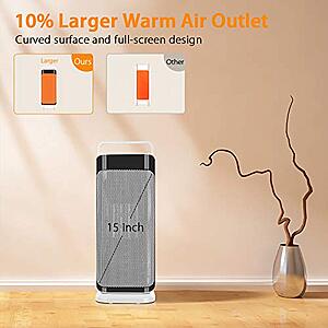 Space Heater for Office - Portable Electric Ceramic Quiet Tower Heater Fan with Thermostat, Fast Heating, For Bedroom/Large Room/Bathroom $42.49