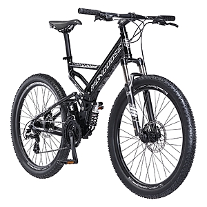 Mongoose Blackcomb Mountain Bike, 26-inch Wheels, 24 Speeds, Unisex, Age 14 and Up, Black - $298