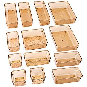 13-Pcs Smartake Drawer Organizers w/ Non-Slip Silicone Pads (Light Brown, 5 Size Trays) $10.45 + F/S w/ Prime or on Orders $25+