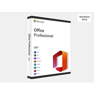 Microsoft Office Professional 2021 Lifetime License (Windows Digital Download) $36 & More