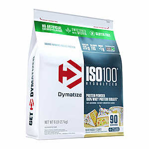 Costco online: Dymatize Iso100 100% Whey Protein Isolate (Vanilla or Birthday Cake) 6.3 lbs for 39.97 + Free Shipping$39.97