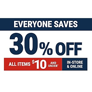 Harbor Freight, COUPON: 30% Off Items $10 and Under THRU Sunday, 3/27 w/ coupon, 30% off items under $20 for ITC
