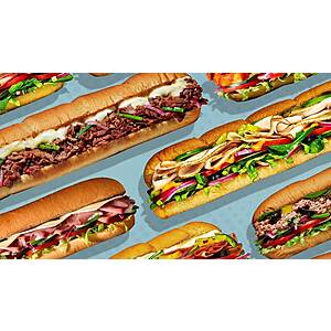 Select Subway Restaurants: $5.99 footlong / $7.99 meal, $3.49 6-inch / $5.99 meal, BOGO, and more