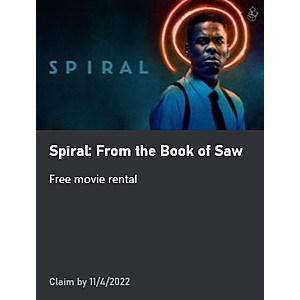 Xbox Game Pass Ultimate Members: Spiral: From the Book of Saw (Digital Film Rental) FREE via Xbox Console/Xbox App PC or GamePass Mobile App