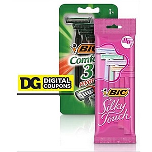Bic razors .25 cents for a pack at Dollar General when digital coupon applied
