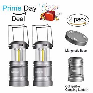 $7.19 2 packs Camping Lantern Battery Powered - LED Lantern with Magnetic Base, 30 LEDs COB Technology Water Resistant Collapsible 500 Lumen @amazon
