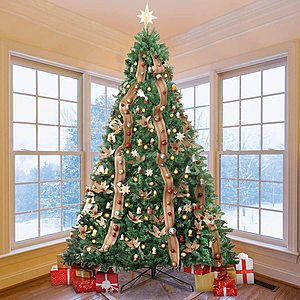 KINGSO 9ft Artificial Christmas Tree (Metal Foldable Stand & 2800 Branch Tips) $60 + free s/h