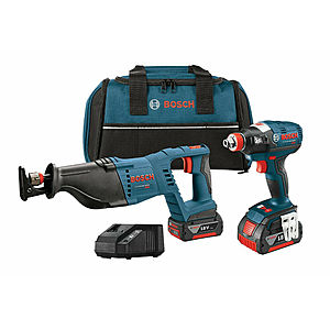 (refurb w/ 2 Year warranty) Bosch 18V Impact Driver & Reciprocating Saw Kit + 2 of 4Ah Batteries $150 after $55 Cashback w/ Slickdeals Loyalty Extension (Desktop Only) + Free S/H