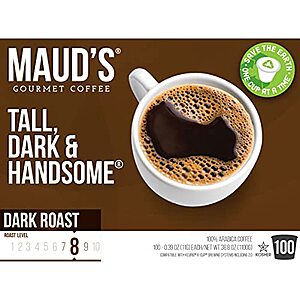 Maud's Dark Roast Coffee (Tall Dark & Handsome), Kcups 100ct. - $27.57 (with S&S + 20% coupon)
