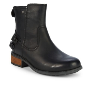 Saks Off Fifth: Women's Ugg Australia Orion Double Buckle Black Leather Moto Boots $81.19 & More + Free S/H ShopRunner
