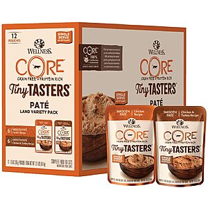 Select Amazon Accounts: 12-Pk 1.75-oz Wellness CORE Tiny Tasters Wet Cat Food $7.75 w/ Subscribe & Save
