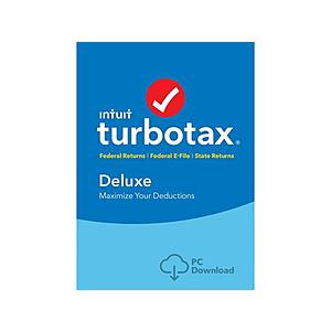TurboTax Deluxe 2018, Federal with State + Efile for PC Download @ Newegg $35