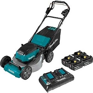 Makita XML08PT1 18V X2 36 LXT 21" Self Propelled Lawn Mower w/ 4 Batteries and free Trimmer with charger battery and Blower - $567.19