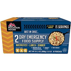 YMMV (In Store Only) - Mountain House Just In Case...® 2-Day Emergency Food Supply $19