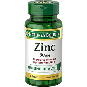 Nature's Bounty Vitamins & Supplements: 40% off: 100-Ct 50mg Zinc Caplets $2.75, 100-Ct 100-mg Vitamin B6 Tablets $3.25 & More w/ S&S + Free Shipping w/ Prime or on $35+