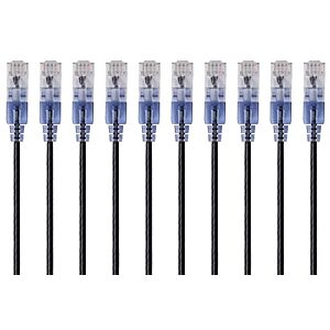 Monoprice Cat6A Ethernet Patch Cable 10-Pack, 5 Feet, Black - SlimRun Series - $10.49 Amazon