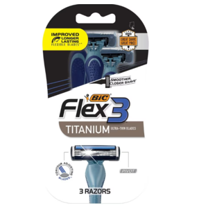 3-Count Men's Bic Flex 3 Titanium Disposable Razors $0.90 w/ Free Store Pickup ($10 Min.) ~ Walgreens