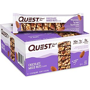 24-Pack 1.52-Oz Quest Nutrition Snack Bars (Choc Mixed Nuts) $22 + Free Shipping