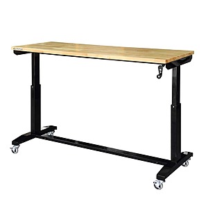 Husky 62" x 24" Adjustable Height Solid Wood Top Workbench Table (No Drawers) $199 + Free Store Pickup