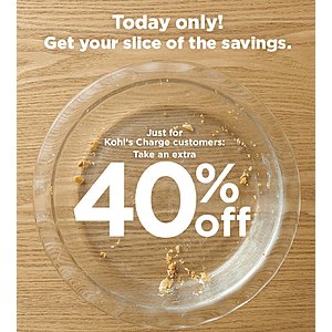 Kohl's Mystery Savings Coupon in email: up to 40% off  - 11/17 only --- YMMV
