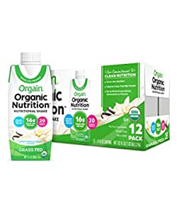 Organic Nutritional Shake, Vanilla Bean - Meal Replacement, 16g Protein, Gluten Free, Soy Free, Kosher, Non-GMO, 11 Ounce (12 Count) $21.58