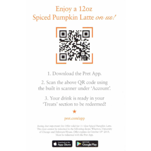 Free 12 oz drink at Pret A Manger with app and coupon