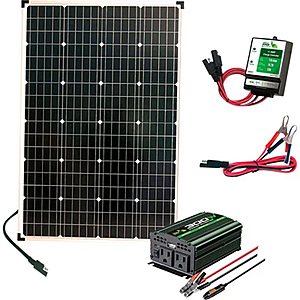 Save $150! Nature Power Solar Panel Power Kit — 110v with inverter, charge controller and cables $129.99