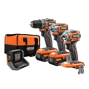 RIDGID 18V Brushless SubCompact Combo Kit (3-Tool) with 2 Batteries - $212.96 after coupon