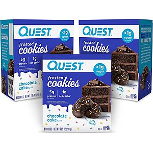 24-Ct Quest Nutrition Frosted Cookies (Chocolate Cake) $18.85 w/ S&S + Free Shipping w/ Prime or on $25+