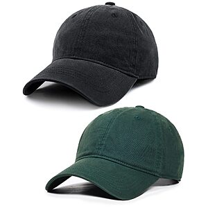 2-Pack Furtalk Men's & Women's Plain Cotton Adjustable Baseball Cap (various colors) From $7 + Free Shipping w/ Prime or on $25+