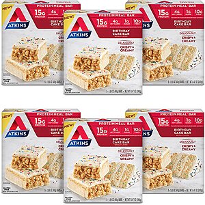 Atkins Products 35% off: 5-Ct Protein Meal Bars (Vanilla Pecan Crisp) $4.60, 30-Ct Atkins Snack Bars (Lemon) $20.80 & More w/ S&S + Free Shipping w/ Prime or on $25+