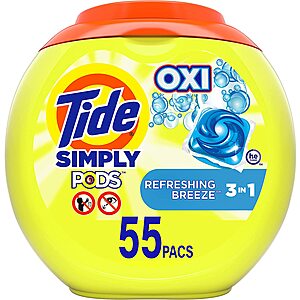 Tide PODS Pacs Laundry Detergent: 55-Ct Simply + Oxi $8.40, 61-Ct (April Fresh) $12.75, 111-Ct (Spring Meadow) $29.70 & More w/ S&S + Free Shipping w/ Prime or on $25+