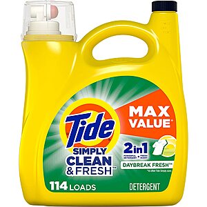 165-Oz Tide Simply Liquid Laundry Detergent (Daybreak Fresh) $9.45