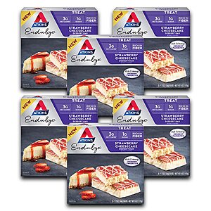Atkins Snack Products 35% Off: 30-Count Endulge Treat Strawberry Cheesecake Dessert Bar $17.55 & More w/ S&S + Free Shipping w/ Prime or on $25+