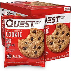 Quest Nutrition: 12-Count 2.04-Oz Protein Cookie (Peanut Butter Chocolate Chip) $14.10 w/ Subscribe & Save & More