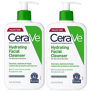 CeraVe: 16-Oz SA Cleanser 2 for $22.15, 16-Oz Hydrating Facial Cleanser 2 for $16.75 w/ Subscribe & Save & More