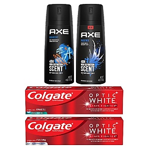 2-Count 4-Oz Axe Body Spray Deodorant + 2 count Colgate Toothpaste + $9 in Walgreens Cash Rewards $11.85 + Free Store Pickup at Walgreens