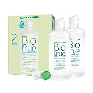 Bausch + Lomb Contact Lens Solutions: 2-Pack 10-Oz Biotrue or 2-Pack 12-Oz Renu $5 + Free S/H w/ Amazon Prime
