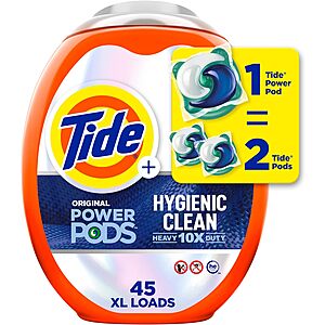 45-Count Tide Power Pods Laundry Detergent Pacs (various) from $10.60 w/ S&S + Free Shipping w/ Prime or on $35+