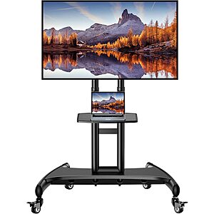 Prime Members: Perlegear Height Adjustable Mobile TV Cart w/ Wheels & Shelf (for 32-80" TVs) $70 + Free Shipping