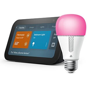 Echo Device Sale: Echo Show 5 (3rd Gen, 2023) + TP-Link Kasa Smart Color Bulb $40, Echo Show 8 (2nd Gen) + Kasa Smart Color Bulb $55 & More + Free Shipping