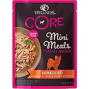 12-Pack 3-Oz Wellness CORE Natural Grain Free Small Breed Mini Meals Wet Dog Food (Chicken & Turkey) $8.20, (Chicken & Lamb) $9.40 & More w/ S&S + FS w/ Prime or on $35+