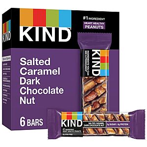 6-Count 1.4-Oz KIND Bars (Salted Caramel Dark Chocolate Nut) $4.35, (Almond Coconut) $4.80 & More w/ S&S + Free Shipping w/ Prime or on $35+