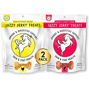 HappyTails Canine Wellness: 2-Pack 20-Oz Jazzy Jerky Premium Dog Treats (2 flavors) $11.90 & More w/ S&S + FS w/ Prime or on $35+