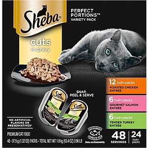 Select Amazon Accounts: 48-Count 1.32-Oz Sheba Perfect Potions Wet Cat Food Tray (Variety) $11.50 & More w/ S&S + Free Shipping w/ Prime or on $35+