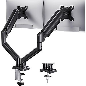 Select Amazon Accounts (YMMV): Huanuo Dual Arm Adjustable Gas Spring Stand Mount (for up to 32" Monitors) $30 + Free Shipping