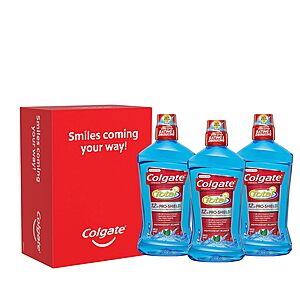 Select Amazon Accounts (YMMV): 3-Pack 33.8-Oz Colgate Total Alcohol Free Mouthwash (Peppermint) $6.80 w/ S&S + Free Shipping w/ Prime or on $35+