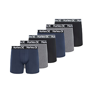 6-Pack Hurley Men's Boxer Briefs: Solid Boxer Brief $15, Regrind from $15, Soft Modal $15 + Free Shipping w/ Amazon Prime