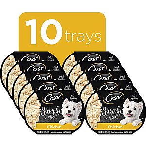 Select Amazon Accounts (YMMV): 10-Count 1.3-Oz Cesar SImply Crafted Adult Wet Dog Food Meal Topper (Chicken) $9.80 & More w/ S&S + FS w/ Prime or on $35+