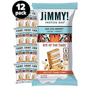 12-Count 2.12-Oz JiMMY! 25g Protein Bar (Chocolate Caramel Peanut) $10.55 w/ S&S + Free Shipping w/ Prime or on $35+